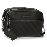 Pepe Jeans Kylie Bandolera Dos Compartimentos Negro 25x18x7 cms Piel sintética