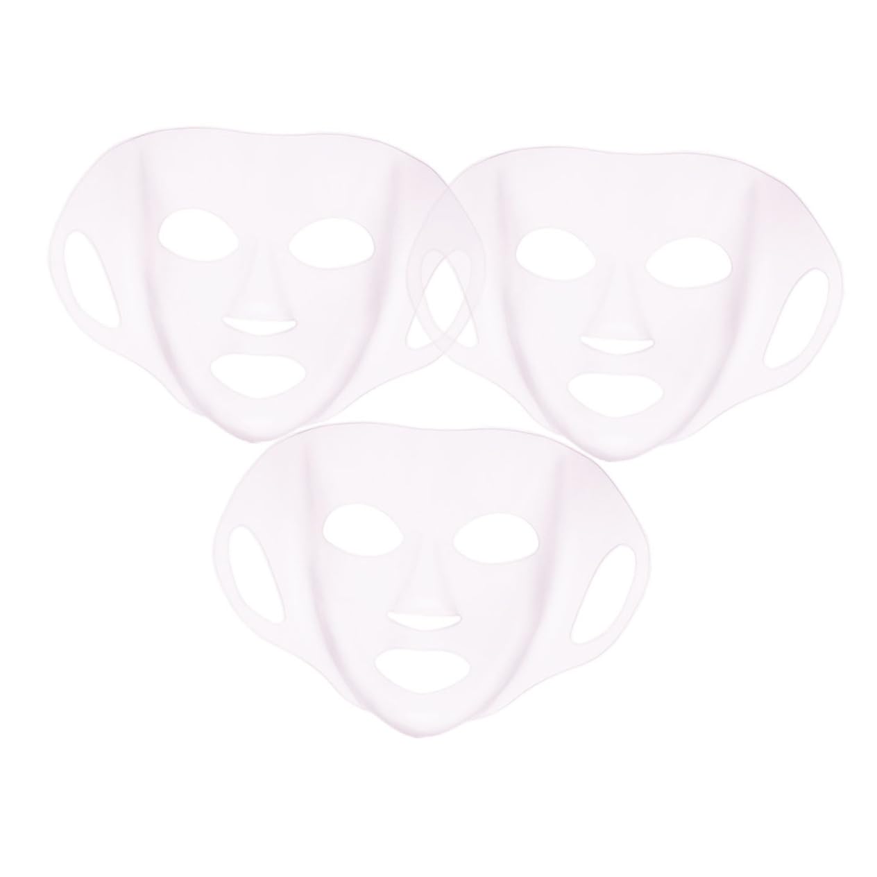 3pcs Reusable Silicone Face Mask Cover for Beauty Routine Comfortable Fit Moisture-sealing Design Lightweight and Portable for Skincare The Go for All Skin Types
