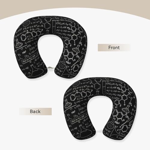 Almohada de espuma viscoelástica cuello en U negra miniatura 3