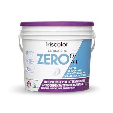 Foto di IRISCOLOR Termoisolante Zero% Pittura Antimuffa per Interni Anticondensa con Microsfere di Vetro Zero VOC e Formaldeide Pittura Bianca Per Interni Bagni E Cucine