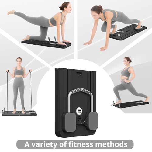 JANUA Pilates Board - Pilates Reformer Set, Multi-Purpose Foldable Pilates Reformer Board for Home, 5 in 1 Pilates Sliding Board (Black) by JANUA - Image 2