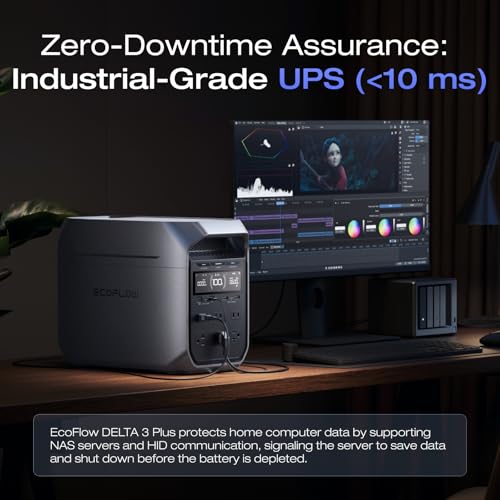 ef ecoflow portable power station delta 3 plus 1024wh lifepo4 lfp battery 1800w ac140w usb-c output solar generator solar panel optional for home backup campingamprv