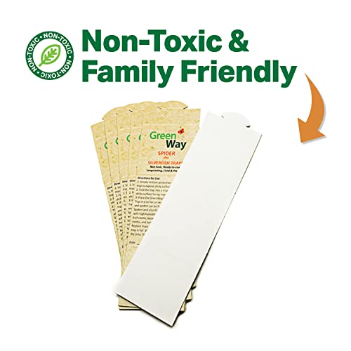 Greenway Spider & Silverfish Trap - 6 Prebaited Traps | Ready To Use Heavy Duty Glue, Safe, Non-Toxic With No Insecticides Or Odor, Eco Friendly, Kid And Pet Safe #TOP2