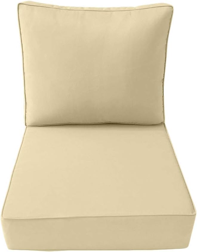 *Cover ONLY*-Outdoor Deep Seat Backrest Pillow Slipcover Piped Trim Small-AD103