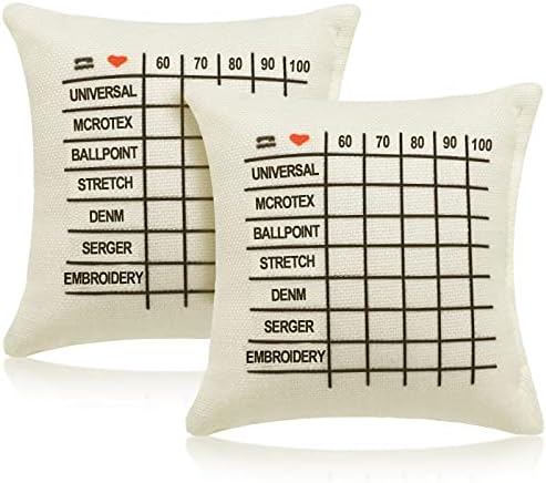 2 Pieces Linen Needle Sorting Pin Cushion Cool Pin Cushions for Sewing Cute Sewing Pin Cushion Accessories Pincushion Kit White Cushion for Pins for Sewing Wooden Base Needle Pincushions
