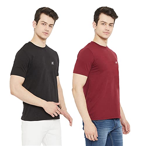 Image of Cotton Solid Regular Fit Half Sleeve T-Shirts for Men