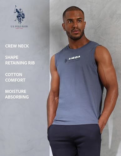 Image of U.S. Polo ASSN. Mens OEV06 Brand Print Comfort Fit Gym Vest
