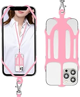 ROCONTRIP 2 in 1 Cell Phone Lanyard Strap Case Holder with Detachable Neckstrap 2022 New Upgraded Universal for Most Smartphones 4.7-7.2 Inch (Black)