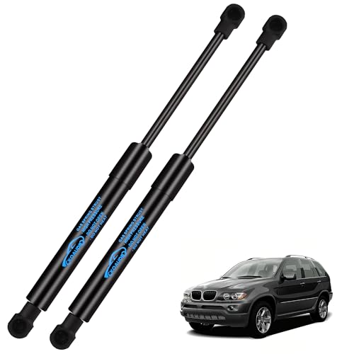 Koaudb 2X Front Bonnet Gas Struts for BMW X5 E53 All Engine SUV 2000 2001 2002 2003 2004 2005 2006 Car Bonnet Struts Gas Springs Lift Support Front Hood Strut Replace #51238402551