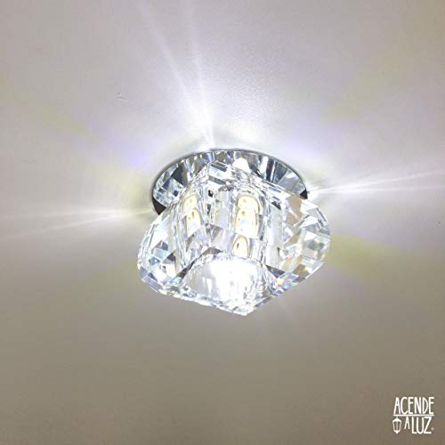 Spot De Cristal Embutir Redondo Quarto Banheiro Gesso Ali05