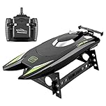 Bateaux RC pour Enfants Adultes 30KM / H Bateau de Course à Grande Vitesse 2 canaux 2.4G Bateaux télécommandés Radio pour Bateau de Course en Piscine