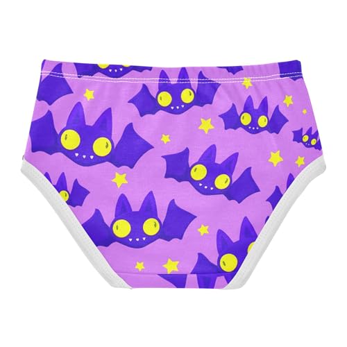 Toddler Underwear Floral 2t Cotton Cute Panties Girl Designer Kids Undies Briefs Cute Purple Cartoon Bats Stars2