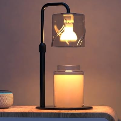 HLTGC Candle Warmer Lamp with Timer Dimmer, with 2 Bulbs,Adjustable Height, for Mom,Birthday Gifts for Women,for Yankee Jars,for Room Home Decor (Black)