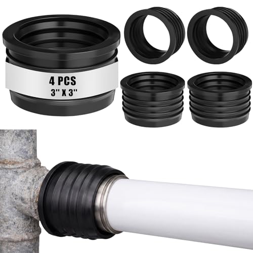 Innconee 4 Pack 3'' to 3'' Cast Iron Hub to PVC Adapter Sewer Pipe Repair Kit Flexible Seal Fitting for Schedule Pipes Leak Resistant Corrosion Proof Durable by Innconee - Used condition - US$8.99