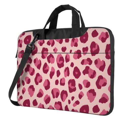 Housse ordinateur portable 15.6 léopard rose au bureau et café