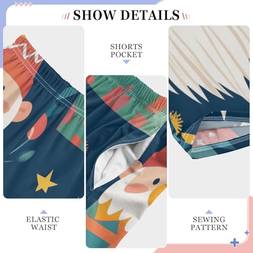 Gnome Florals Boys Long Pants Soft Trousers Elastic Waist Kids Lounge Bottoms with Pockets S-XL4