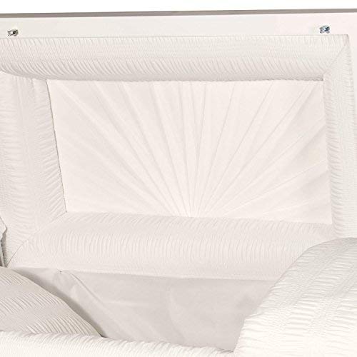 Titan Casket Orion Series Steel Casket (White And Gold) Handcrafted Funeral Casket - White And Gold Finish With White Crepe Interior #TOP2