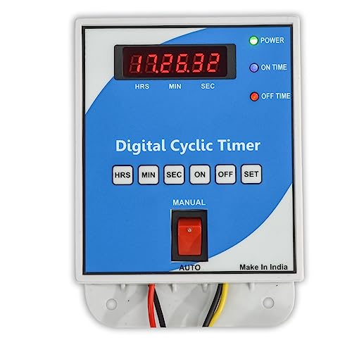 Image of Magnus M-1122 Digital Programmable Cyclic Timer Switch, 230V AC, Auto Start & Stop Repeating Countdown Timer for Foggers, Hydroponics Pumps & EV Chargers