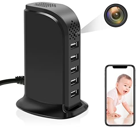 Hidden Camera USB Charger WiFi Spy Camera 5-Port USB Hub HD 1080P Wireless Portable Home Security Cameras Covert Nanny Cam with Motion Detection for Home and Office Surveillance