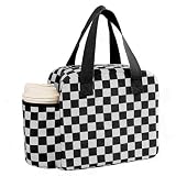 Diseño de gran capacidad: La lonchera para mujer mide 25 x 19 x 14 cm y la lonchera con bolsillo lateral mide 27 x 15 x 21 cm. Cabe en un porta loncheras estándar. Su diseño de gran capacidad ofrece amplio espacio para guardar fácilmente loncheras, refrigerios, sándwiches, frutas y bebidas.
