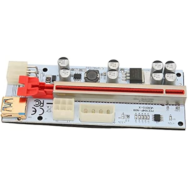 Bewinner Karta Rozszerzająca PCIe 1X do 16X, 8 Kondensatorów Firmowych i Interfejs Zasilania 6PIN dla Stabilnego Rozszerzenia Procesora Graficznego, Wielowarstwowy Ekranowany Kabel USB 3.0,