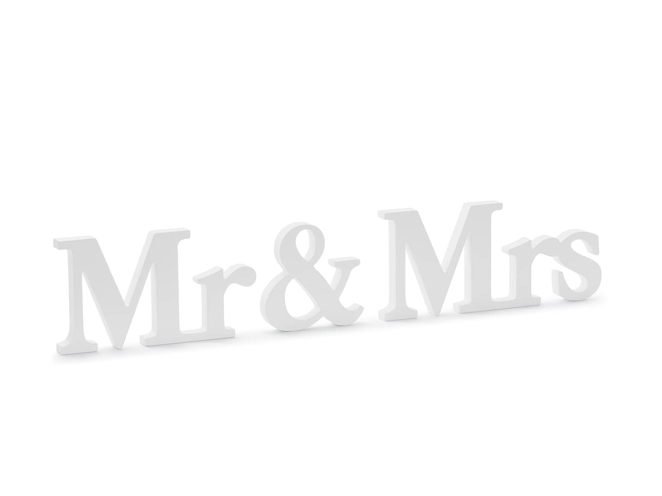Partydeco White Mr & Mrs Wooden Signs, Wedding Table Signs, Rustic Table Decor