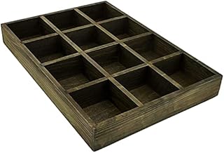 Wooden Drawer Organizer - Desk Organizer, Divided Storage Box, Display Tray, for Small Items, Miniature Plant, Jewelry, Craft, Stationary, 12 Grids, Natural Brown, 13.2 x 9.2 x 1.58 Inches