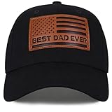Fathers Day Birthday Gifts from Daughter Son Best Dad Ever Hat American Flag Cool Dad Baseball Cap Father's Day Birthday Christmas Valentines Gift Ideas for Dads Husband Men Him (Black)