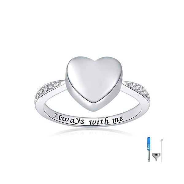 BEILIN Hold Loved Ones urn Ring 925 Sterling Silver Always with me Heart Cremation Urn Ring for Ashes for Women (6.5)