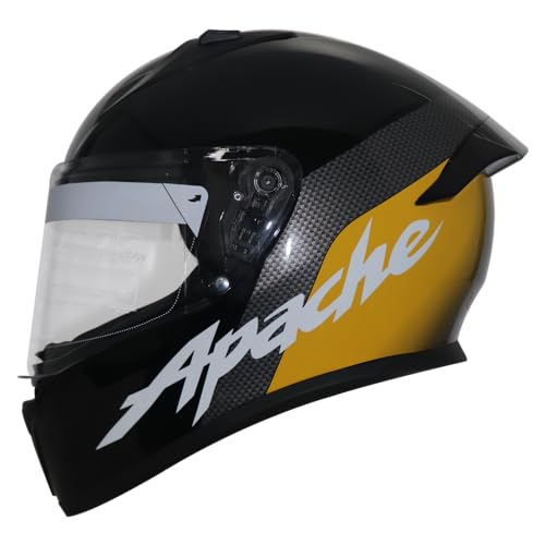 Image of TVS Racing Apache Themed Full face Helmet Black & Yellow