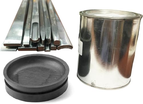 EuroTech EuroTech Shallow Pitch Bowl with Rubber Pad, Black Pitch 32oz and Chasing Tool Set of 20