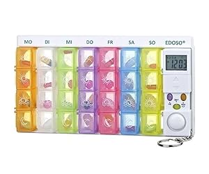 Edoso 7-Tage Tablettenbox mit Alarm