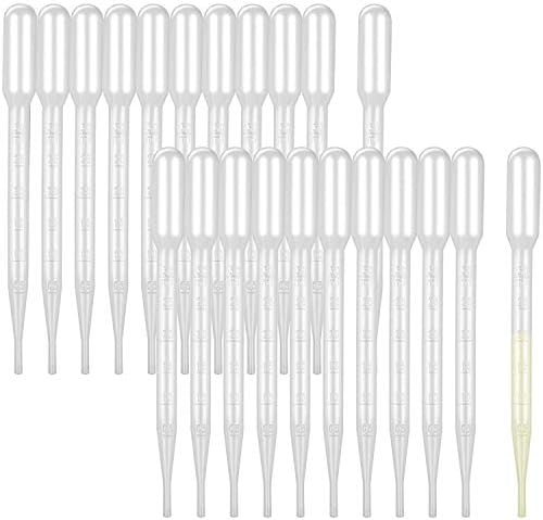 LOKIPA 50pcs Plastic Transfer Pipettes 3ml for Laboratory Daily Use