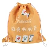 VICASKY Mahjong Aufbewahrungstasche mit Kordelzug Großer Robuster Stoffbeutel für Mahjong Spielsteine Tragbarer Organizer für Reisen und Spielabende