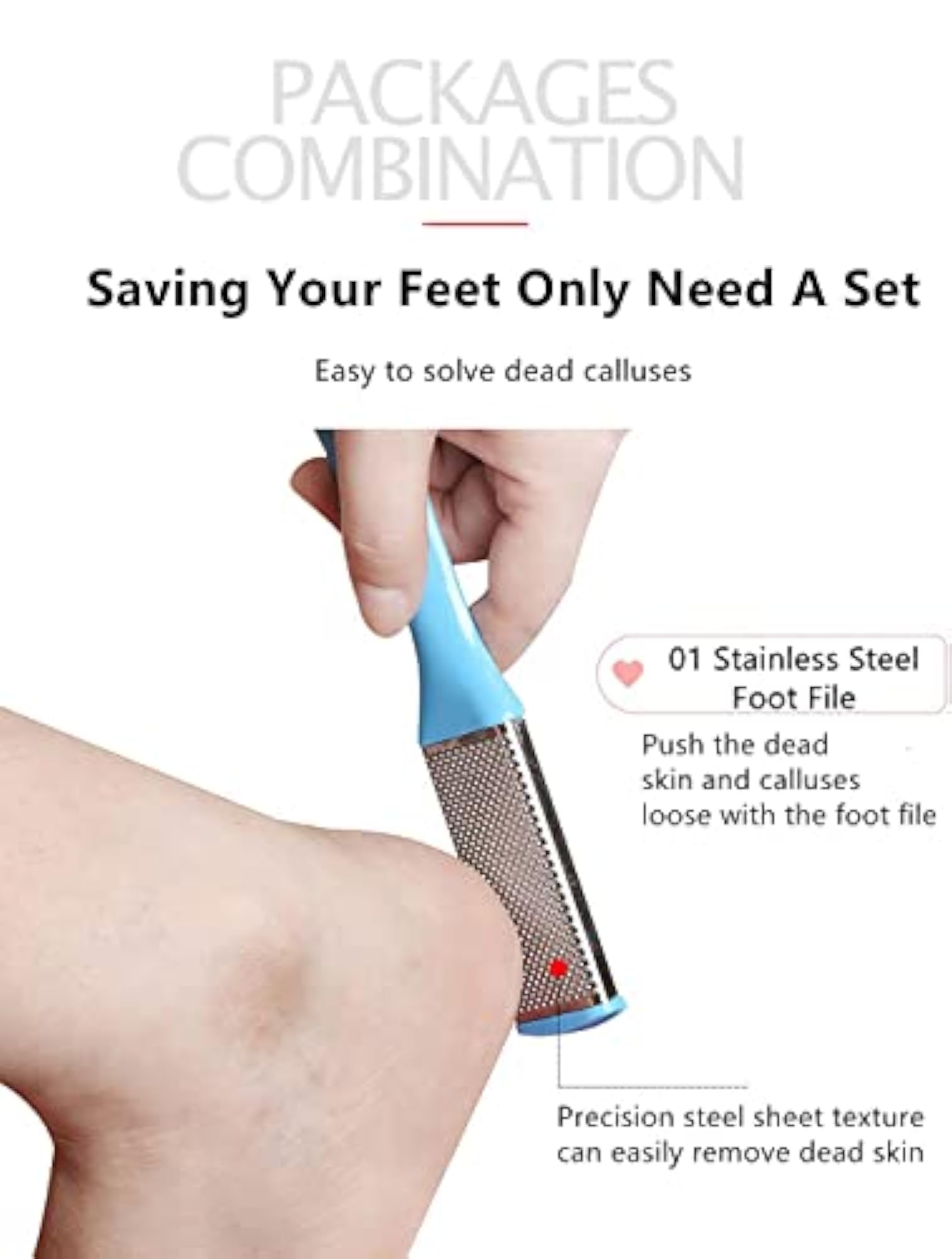 8 in 1 Pedicure Kit with Foot Scrubber and Callus Remover