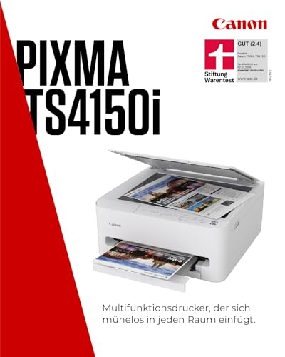 Canon PIXMA TS4150I -WLAN-Multifunktionsdrucker mit Papierkassette und Frontbedienung & Duplexdruck | Kabelloses Drucken vom Smartphone leicht gemacht PIXMA Print Plan kompatibel
