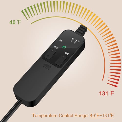 Pymeter Reptile Heating Pad with PID Thermostat & Timer 8\"x12\" Terrarium Under Tank Heater for Hermit Crab/Snake/Turtle/Lizard/Frog/Spider, and Other Reptiles