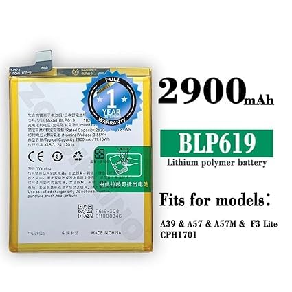 Image of Original BLP619 Battery for Oppo A57, A57T CPH1701 Battery with 1 Year Warranty****(N117)
