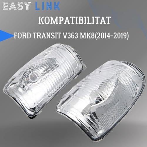Easy Link 2x Spiegelblinker Rechts Links Außenspiegel Blinker Seitenblinker Blinkleuchte Kompatibel mit Ford Transit MK8 2014- 1847389 1847387
