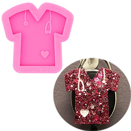 T-shirt Shape Keychain Silicone Mold Doctor Theme DIY Ice Cream Pudding Crystal Cupcake Cake Topper Decoration Desserts Fondant Mold Gum Paste Jelly Shots Candy