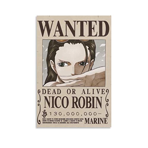 yanhony One PIECE Robin's Wanted - Póster de anime (40 x 60...