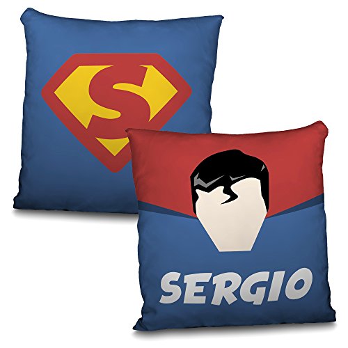 LolaPix Cojín Superhéroes Personalizado con Nombre. Regalo