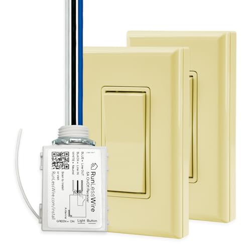 Image of RunLessWire 3-Way Battery-Free Wireless Light Switch Kit - Ivory