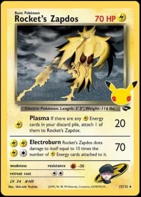 Pokemon - Zapdos de Cohete - 15132 - Celebraciones Colección Clásica