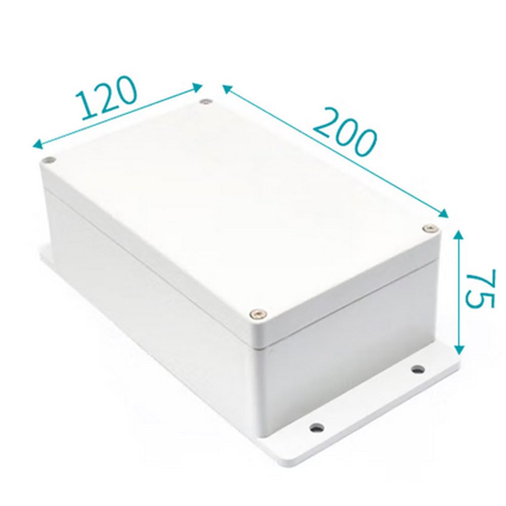 IP65 Weatherproof Junction Box ABS Plastic Electrical Enclosure with Fixed Ears M16 Cable Glands Project Case for Power Supply DIY Electronics 7.87 x4.72 x2.95 inch(200x120x75mm)