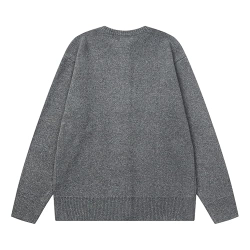 Men Knit Embroidery Sweater Single Breasted Spring Casual Knitwear Crew Neck Knitted Cardigan2