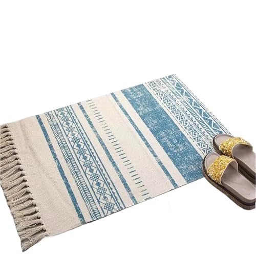 Alfombra con borlas RTTYIKU tejida a mano para aislar el suelo frío y renovar salones antiguos 7