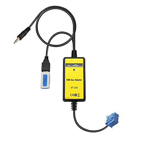 Yomikoo USB AUX Adapter, Car Radio Digital CD Changer 3.5mm Aux Input Interface for Honda 2.3 1998-2002 Accord,1999-2005 Civic,1999-2004 CRV,1999-2004 Odyssey,Acura 2000-2003 CL