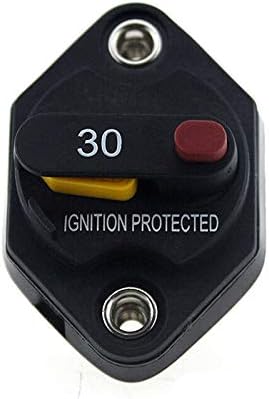 CONRAL Car Manual Reset Circuit Breaker Fuse Holder Inverter for System Protection 12V-32V DC, 10A / 15A/ 20A/ 30A/ 40A/ 50A Stereo Audio Inline Fuse Inverter Relays,30A