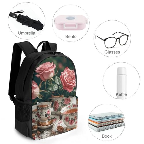 Mochila urbana ligera con diseño floral para viaje miniatura 4